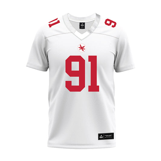 Ohio State - NCAA Football : Jarquez Carter - White Premium Football Jersey-0