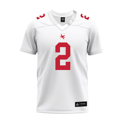Ohio State - NCAA Football : Caleb Downs - White Premium Football Jersey