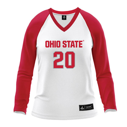 Ohio State - NCAA Women's Volleyball : Hannah Jones - White Volleyball Jersey-0