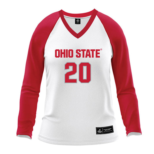 Ohio State - NCAA Women's Volleyball : Hannah Jones - White Volleyball Jersey-0