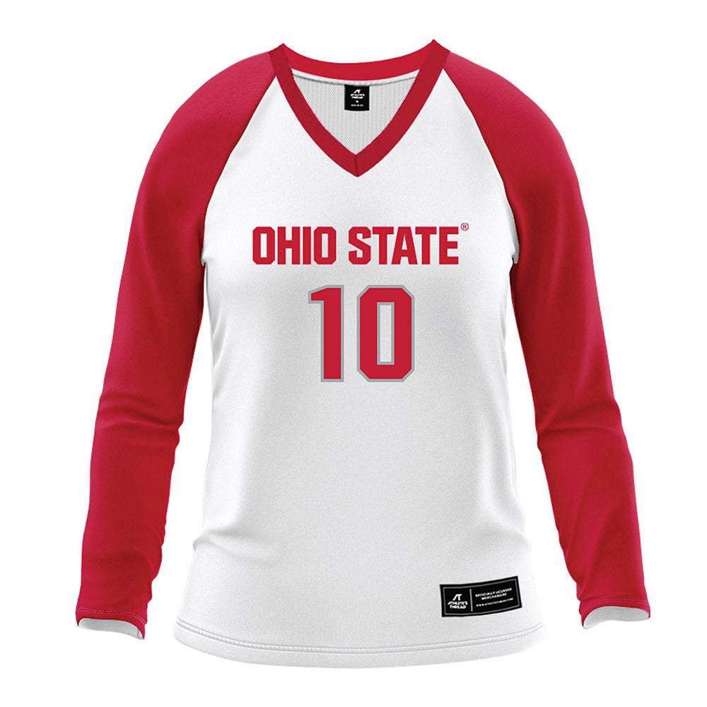 Ohio State - NCAA Women's Volleyball : Mina Gunes - White Volleyball Jersey-0