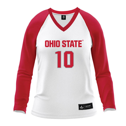 Ohio State - NCAA Women's Volleyball : Mina Gunes - White Volleyball Jersey-0