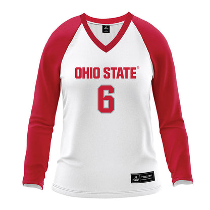 Ohio State - NCAA Women's Volleyball : Olivia Hasbrook - White and Red Volleyball Jersey