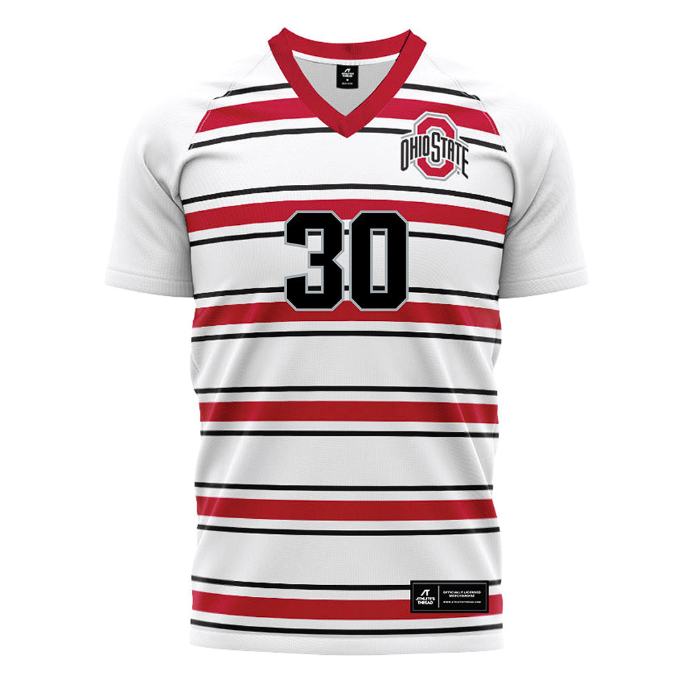 Ohio State - NCAA Men's Soccer : Justis Olorunto - Pin Stripe Soccer Jersey-0