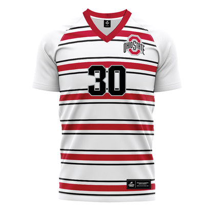 Ohio State - NCAA Men's Soccer : Justis Olorunto - Pin Stripe Soccer Jersey-0