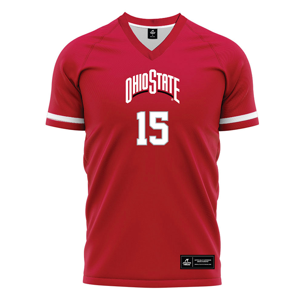 Ohio State - NCAA Women's Soccer : Berkley Mape - Red Soccer Jersey-0