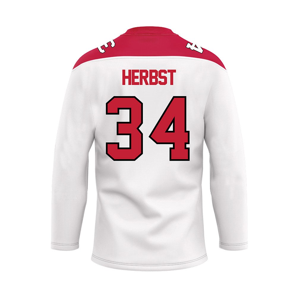 Ohio State - NCAA Men's Ice Hockey : Reilly Herbst - White Hockey Jersey-1