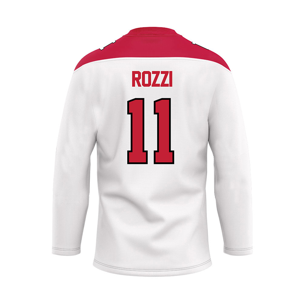 Ohio State - NCAA Men's Ice Hockey : Jake Rozzi - White Hockey Jersey-1