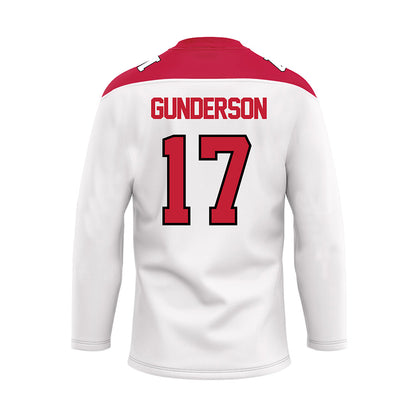 Ohio State - NCAA Men's Ice Hockey : Landen Gunderson - White Hockey Jersey-1