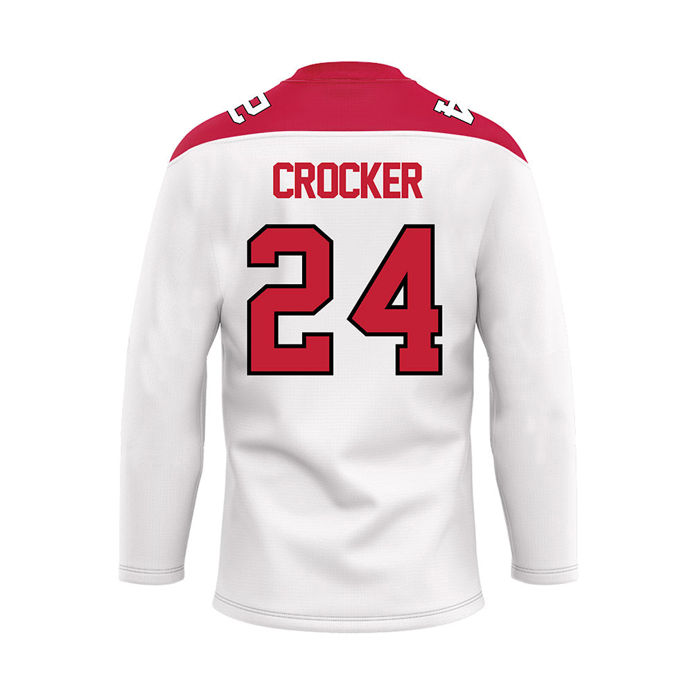 Ohio State - NCAA Men's Ice Hockey : Niall Crocker - White Hockey Jersey-1