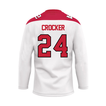 Ohio State - NCAA Men's Ice Hockey : Niall Crocker - White Hockey Jersey-1
