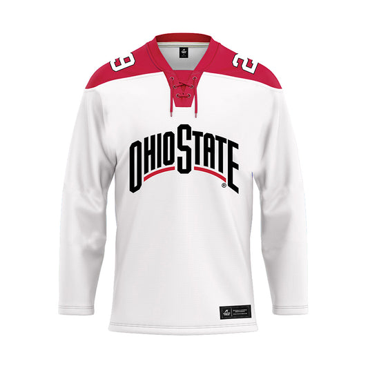 Ohio State - NCAA Men's Ice Hockey : Ryan Gordon - White Hockey Jersey-0