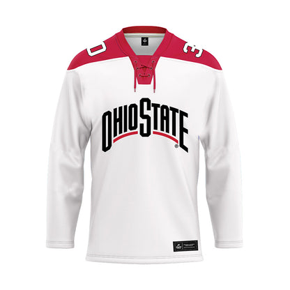 Ohio State - NCAA Men's Ice Hockey : Sam Hillebrandt - White Hockey Jersey-0