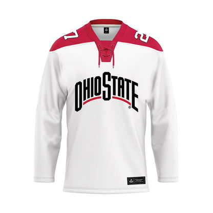 Ohio State - NCAA Men's Ice Hockey : Sam McGinley - White Hockey Jersey-0