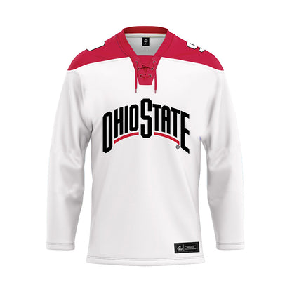 Ohio State - NCAA Men's Ice Hockey : Riley Thompson - White Hockey Jersey-0