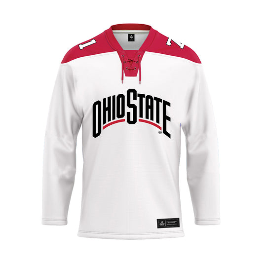 Ohio State - NCAA Men's Ice Hockey : Patrick Guzzo - White Hockey Jersey-0