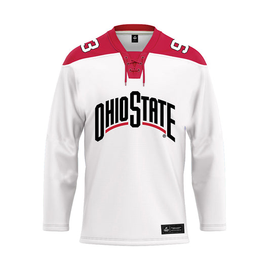 Ohio State - NCAA Men's Ice Hockey : Damien Carfagna - White Hockey Jersey-0