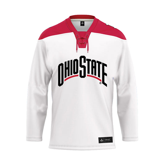 Ohio State - NCAA Men's Ice Hockey : Logan Terness - White Hockey Jersey-0