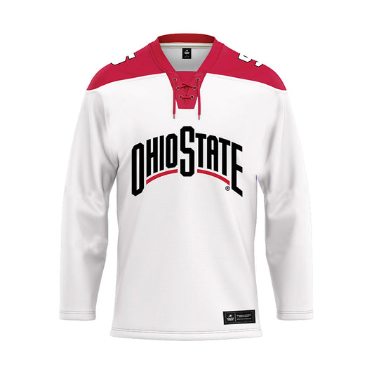 Ohio State - NCAA Men's Ice Hockey : Chris Romaine - White Hockey Jersey-0