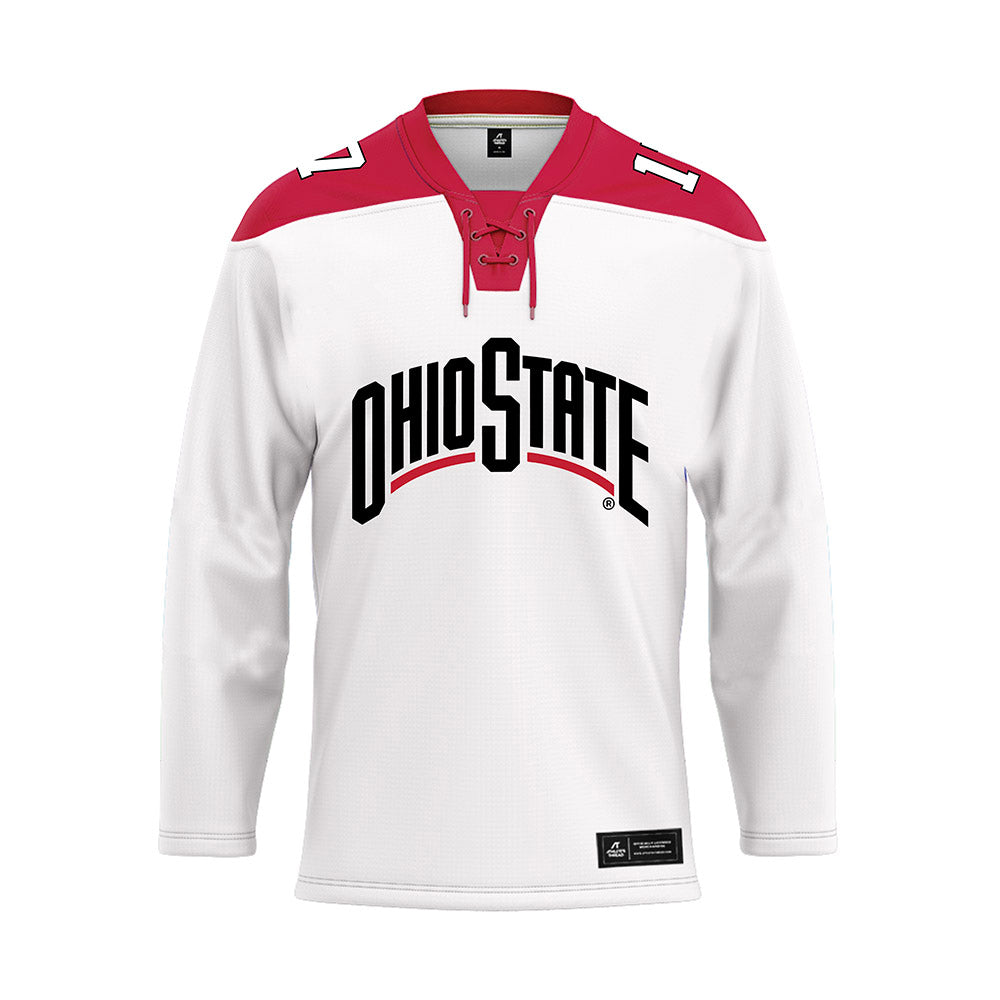 Ohio State - NCAA Men's Ice Hockey : Landen Gunderson - White Hockey Jersey-0