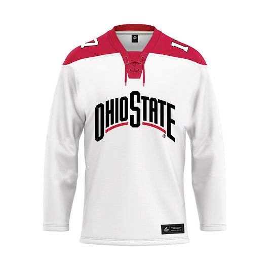 Ohio State - NCAA Men's Ice Hockey : Landen Gunderson - White Hockey Jersey-0