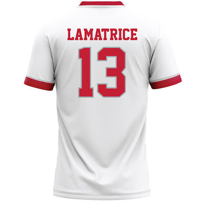 Ohio State - NCAA Men's Lacrosse : Angelo Lamatrice - White Lacrosse Jersey -1