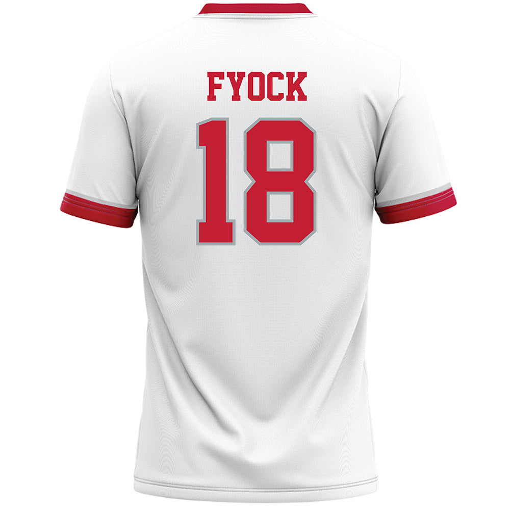 Ohio State - NCAA Men's Lacrosse : Caleb Fyock - White Lacrosse Jersey -1