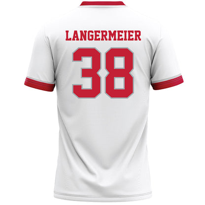 Ohio State - NCAA Men's Lacrosse : Greg Langermeier - White Lacrosse Jersey -1