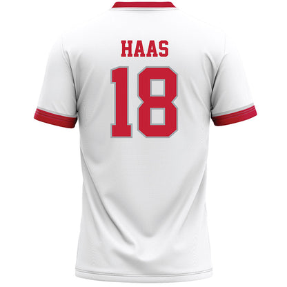 Ohio State - NCAA Men's Lacrosse : Garrett Haas - White Lacrosse Jersey -1