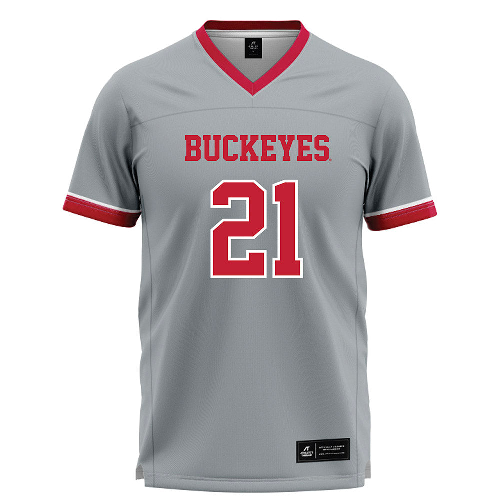 Ohio State - NCAA Women's Lacrosse : Caitlyn Durchanek - Grey Lacrosse Jersey -0