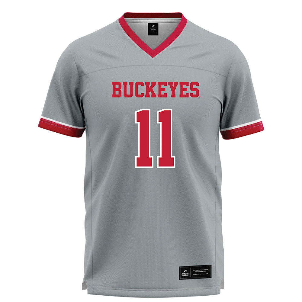 Ohio State - NCAA Women's Lacrosse : Maddie White - Grey Lacrosse Jersey -0