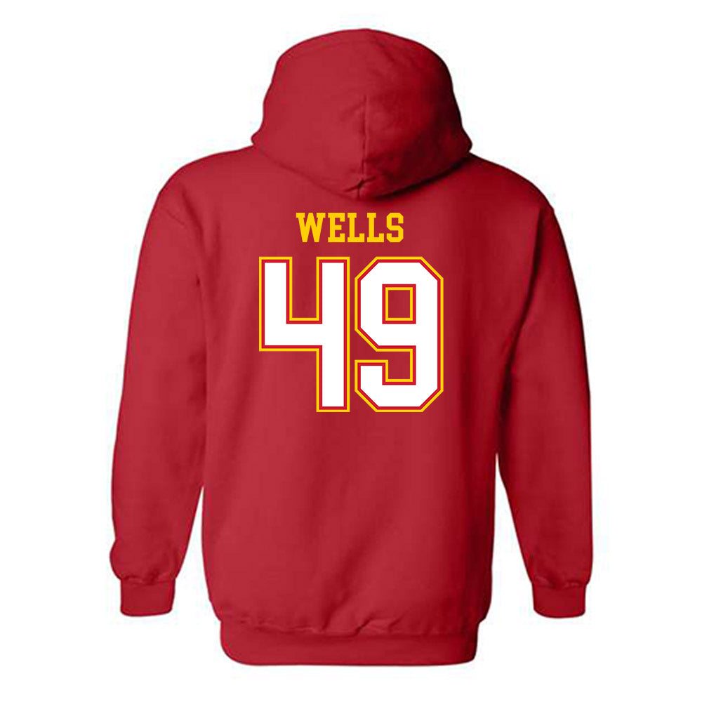 Maryland - NCAA Football : Chris Wells - Sports Shersey Hooded Sweatshirt-1