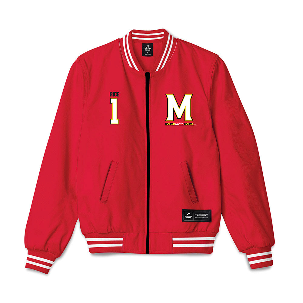 Maryland - NCAA Men's Basketball : Rodney Rice - Bomber Jacket-0