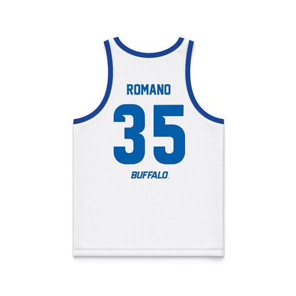 Buffalo - NCAA Men's Basketball : Evan Romano - White Basketball Jersey-1
