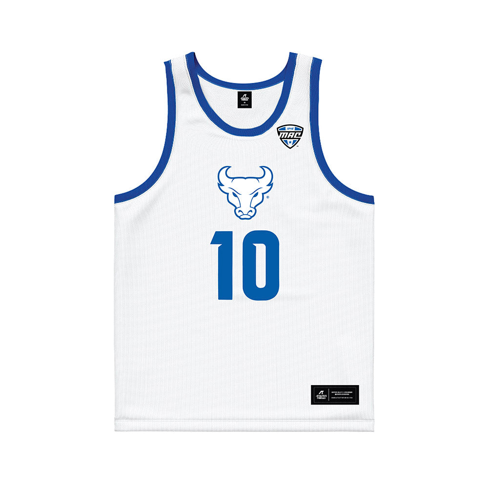 Buffalo - NCAA Men's Basketball : Derrick Talton Jr - White Basketball Jersey-0