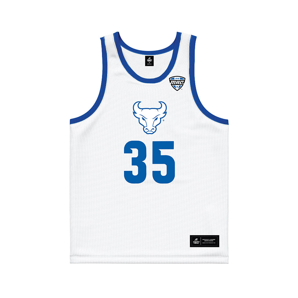 Buffalo - NCAA Men's Basketball : Evan Romano - White Basketball Jersey-0