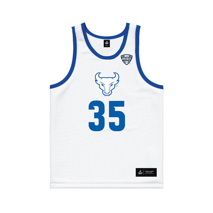 Buffalo - NCAA Men's Basketball : Evan Romano - White Basketball Jersey-0