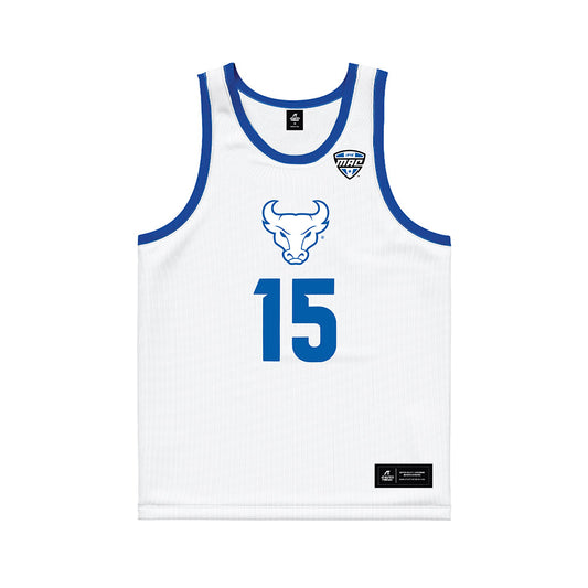 Buffalo - NCAA Men's Basketball : Aleksa Vlajic - White Basketball Jersey-0
