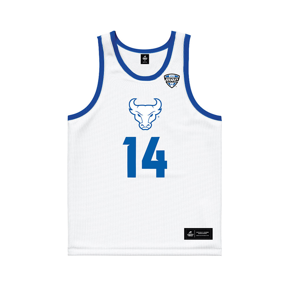 Buffalo - NCAA Men's Basketball : Angelo Brizzi - White Basketball Jersey-0