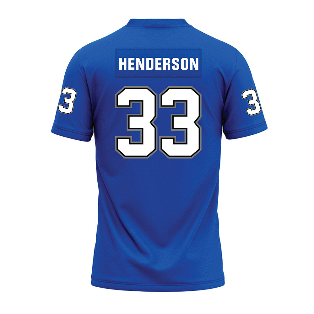 Buffalo - NCAA Football : Connor Henderson - Blue Premium Football Jersey-1