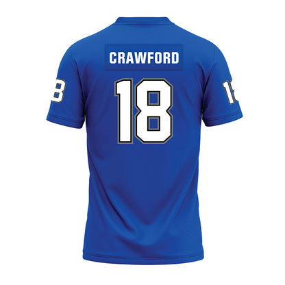 Buffalo - NCAA Football : Dion Crawford - Blue Premium Football Jersey