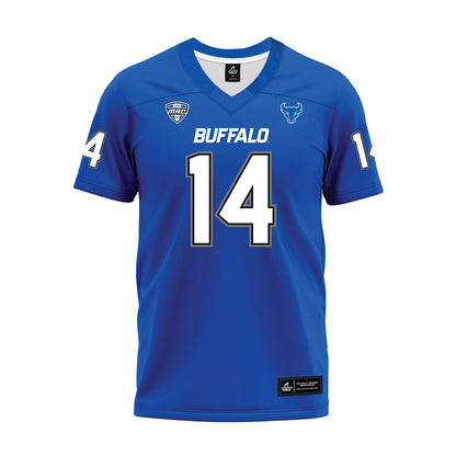 Buffalo - NCAA Football : Evan King - Blue Premium Football Jersey