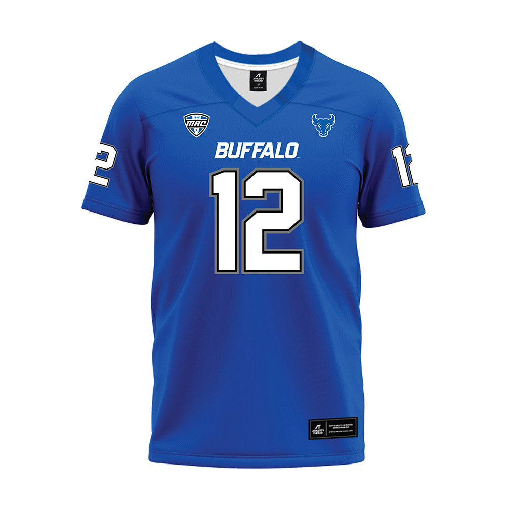 Buffalo - NCAA Football : Malin White - Blue Premium Football Jersey