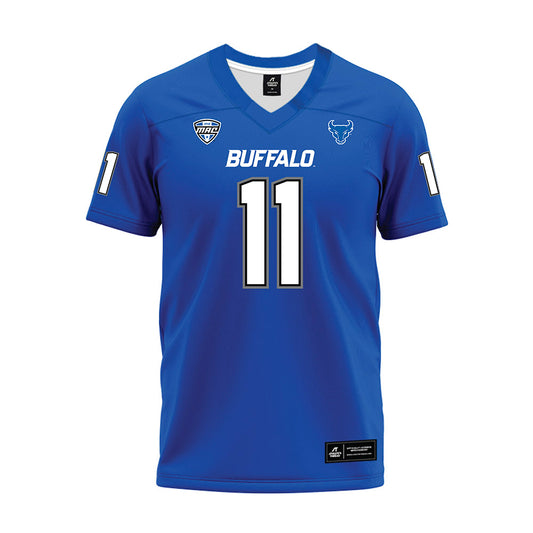 Buffalo - NCAA Football : Devin Morgan - Blue Premium Football Jersey-0