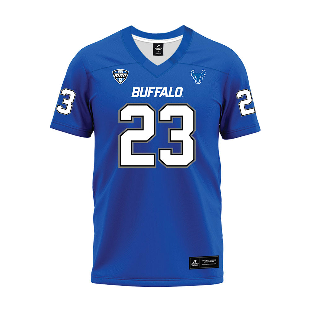 Buffalo - NCAA Football : Xavier Leonard - Blue Premium Football Jersey