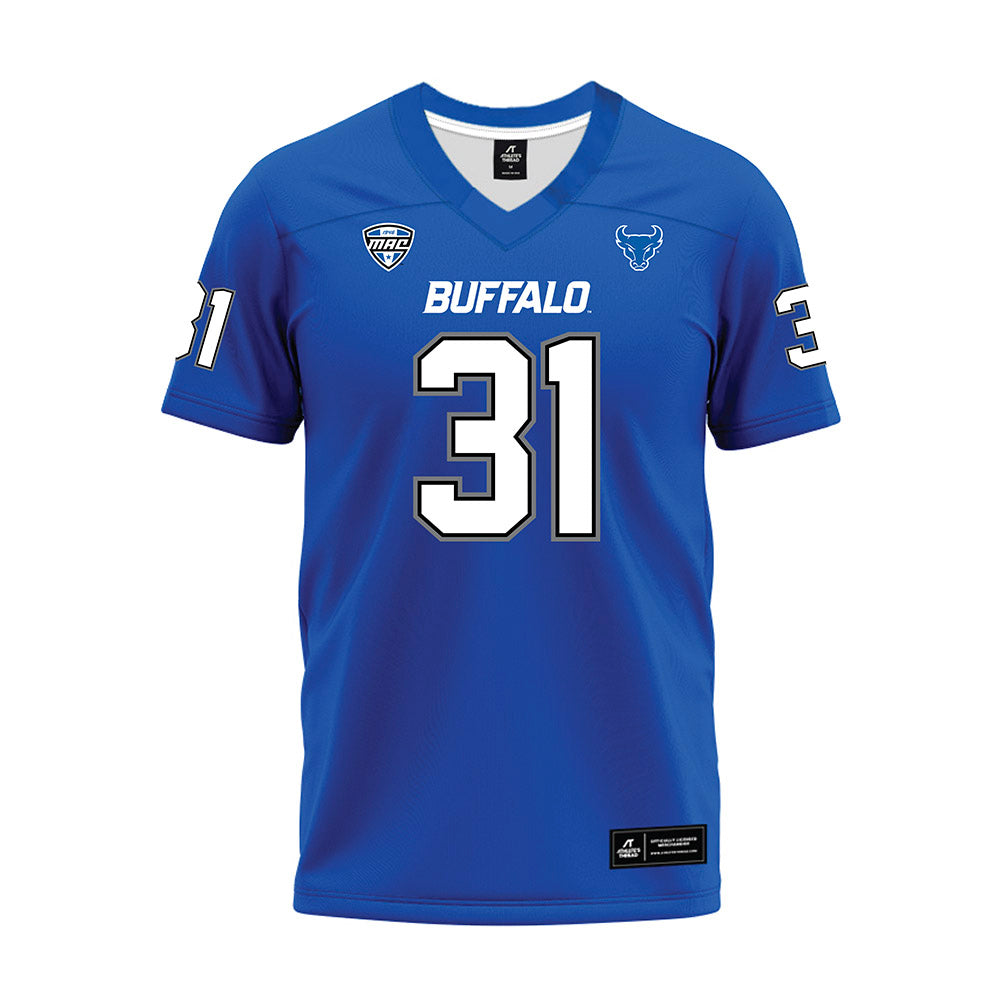 Buffalo - NCAA Football : Drake Saltarelli - Blue Premium Football Jersey