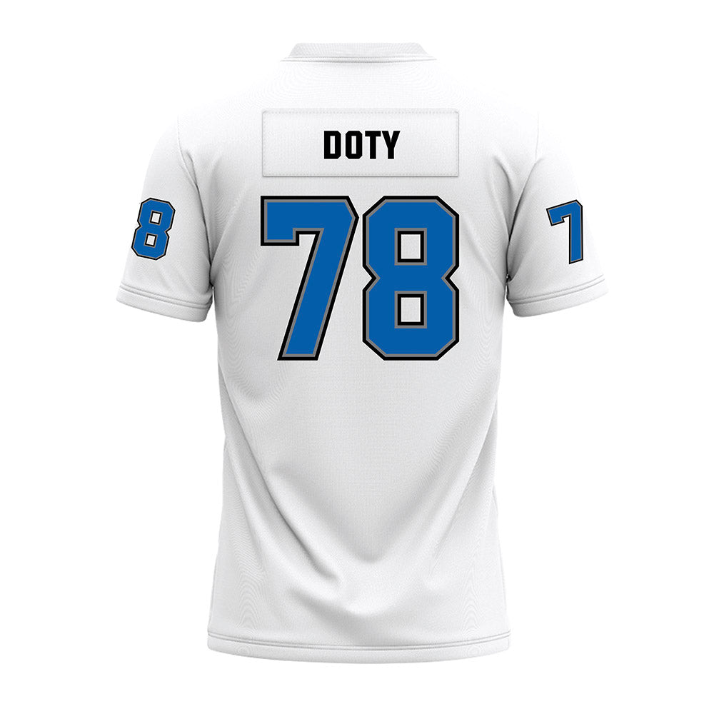 Buffalo - NCAA Football : Tyler Doty - White Premium Football Jersey