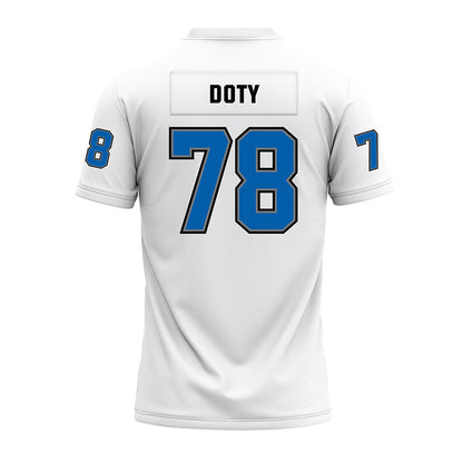 Buffalo - NCAA Football : Tyler Doty - White Premium Football Jersey