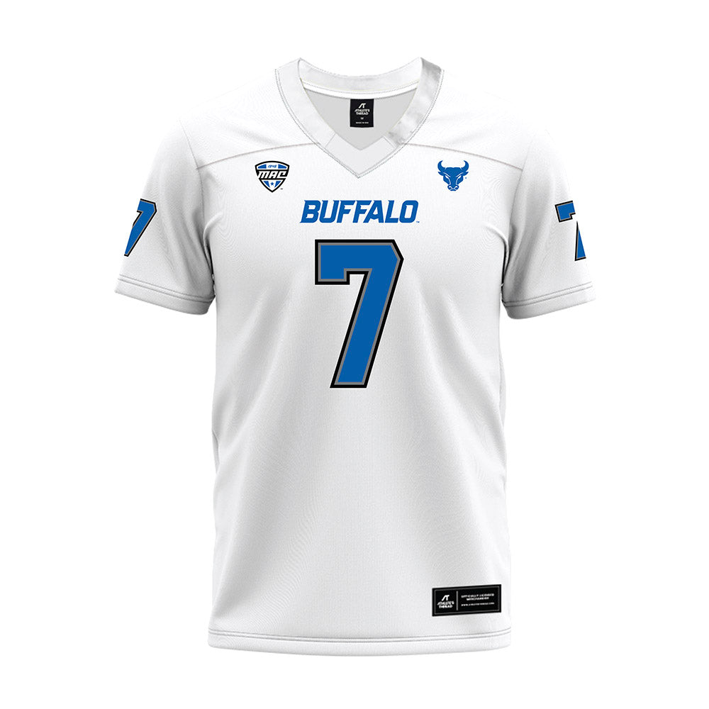 Buffalo - NCAA Football : Solomon Brown - White Premium Football Jersey