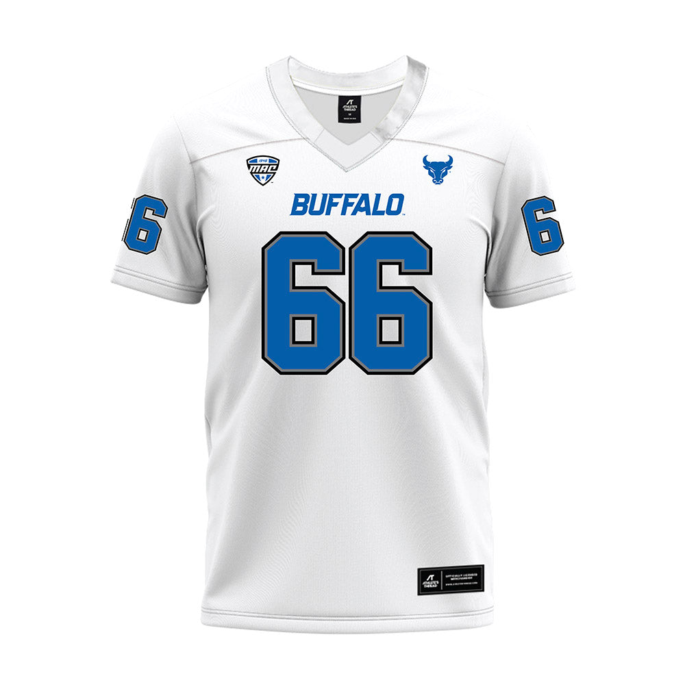 Buffalo - NCAA Football : Dominic Polizzi - White Premium Football Jersey